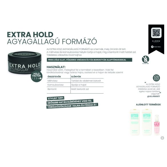 Eleven Australia Extra Hold Agyagállagú Formázó wax 85 g
