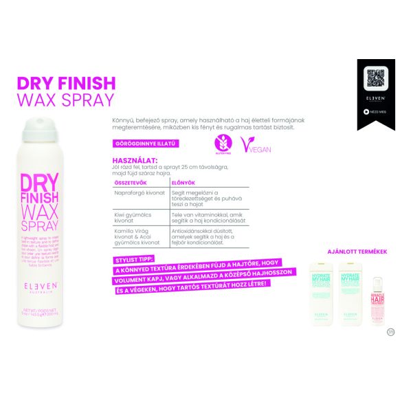 Eleven Australia Dry Finish WAX Spray 200 ml