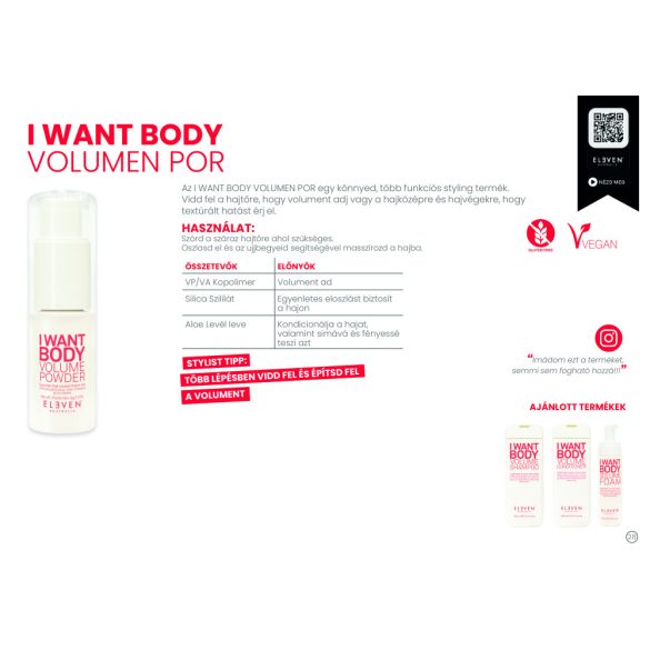 Eleven Australia I Want Body Volumennövelő por 9 g