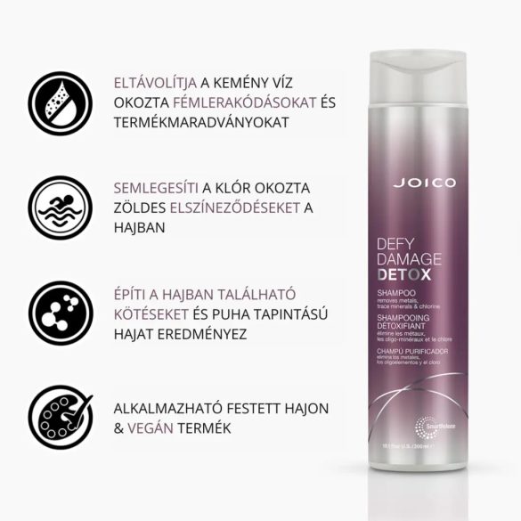 JOICO Defy Damage Detox mélytisztító-kötéserősítő sampon 300 ml