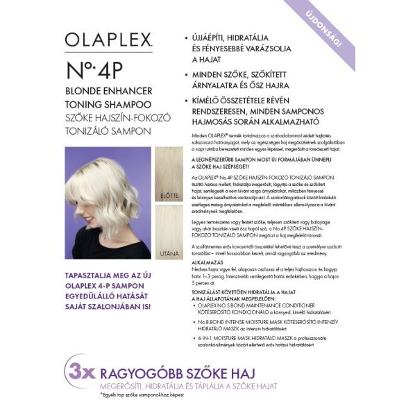Olaplex No.4P Blonde Enhancer Toning szőke hajszín tonizáló sampon 250 ml
