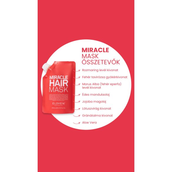 Eleven Australia Miracle Hair MASK Extra mélyápoló pakolás 200 ml