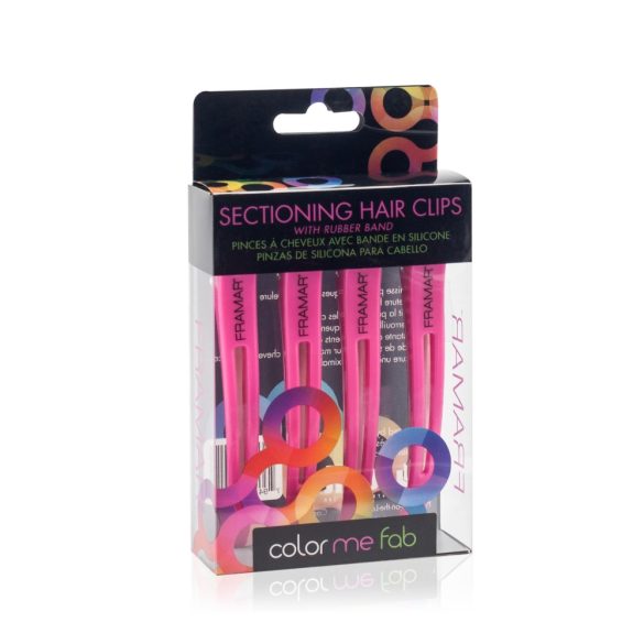 Framar hajcsipesz gumiszalaggal 4db fekete, pink