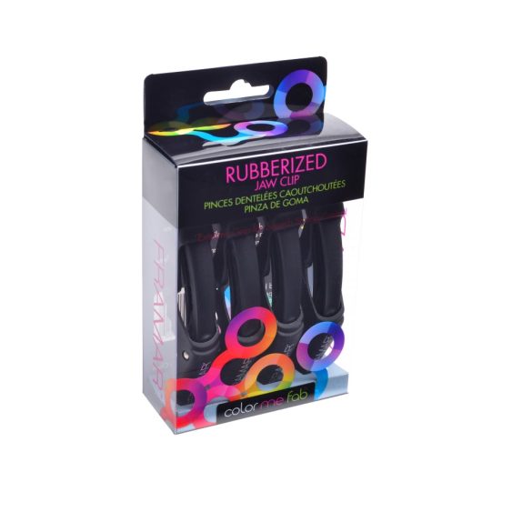 Framar hajcsipesz gumírozott fogas 4db fekete, pink