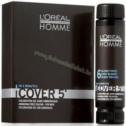   L'Oréal Homme Cover 5' hajszínező zselé férfiaknak az ősz szálak eltompításáért 3x50 ml